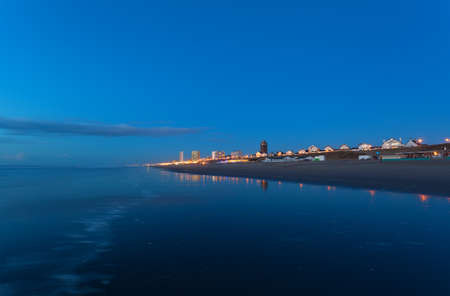 Zandvoort city by north sea coast bu night, Netherlandsの写真素材
