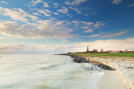 Hindeloopen coast and blue sky, Netherlandsの写真素材