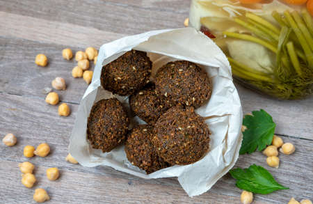 fresh natural falafels on table