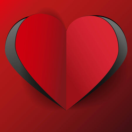 red paper heartのイラスト素材