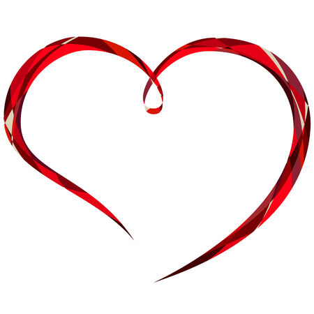 decorative valentine line heart polygonalのイラスト素材