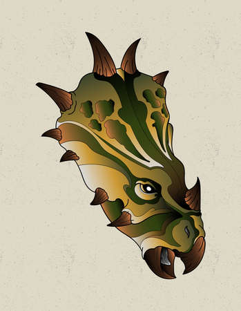 triceratops head tattooのイラスト素材