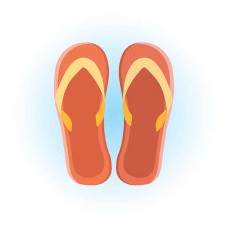 Red beach slippers icon - Vectorのイラスト素材