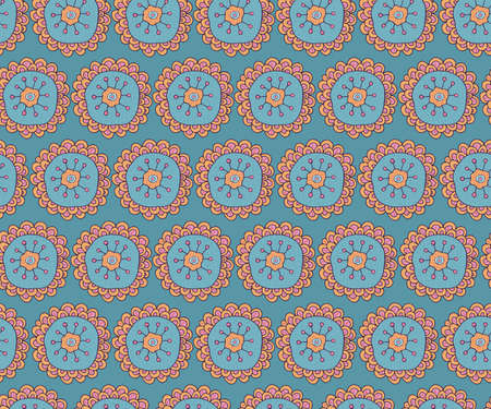 Seamless pattern. Ethnic, traditional ornament. Boho style. Hand-drawn stylized flower. Design for textiles, packaging, Wallpaper. Cute, stylized decorative pattern. Oriental style. India, China, Japan, Thailand, Asia.の写真素材