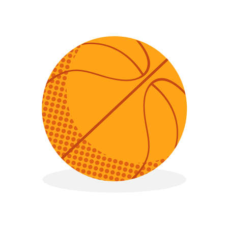 Basketball orange ball in vector. Sports flat icon. Isolated object on white background. The symbol of basketball.のイラスト素材