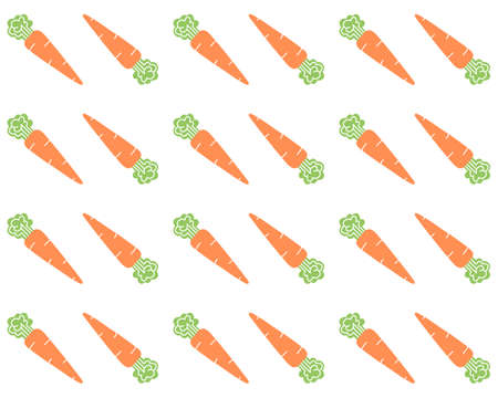 Seamless pattern orange carrot on white background. Veg illustration. Carrot, vegetable, food. Hand...
