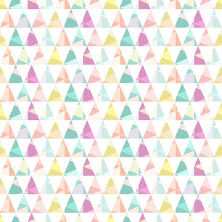 Cute Scandinavian geometric seamless pattern with triangles in a pastel color palette. Colorful abstract background. Ideal for decorating the surface of Wallpaper, textiles, wrapping paper, fabric.のイラスト素材