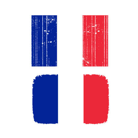 flag of France with grunge frameのイラスト素材