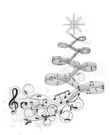 Musical Christmas bannerのイラスト素材