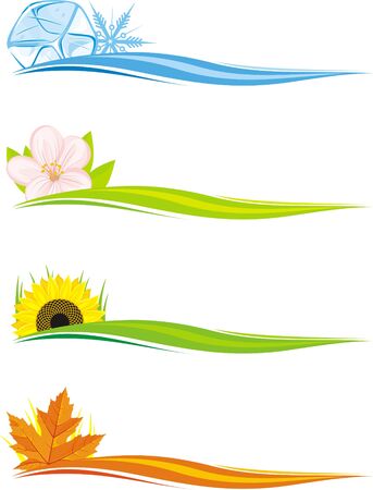 Four seasons banners setのイラスト素材