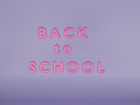 Back to school. Balloon pink letters.の写真素材