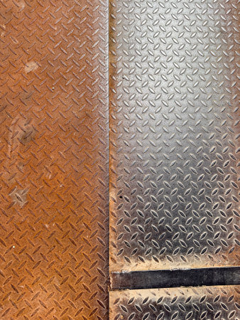 Metal sheet pattern with rust. Metal sheet consists of several fragments