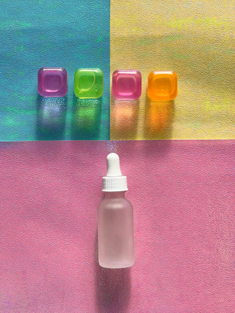 Bottle with eyedropper made of white frosted glass