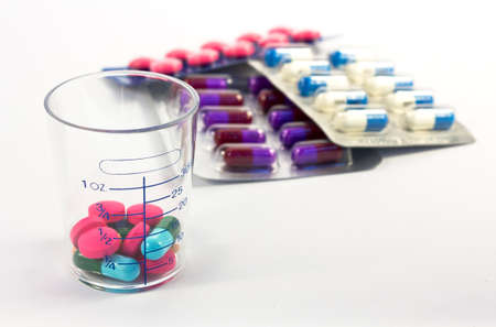 Tablet in a glassの写真素材