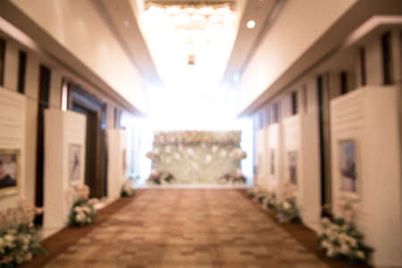 Wedding arch indoor blurの写真素材