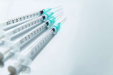 syringe for injection on white backgroundの写真素材