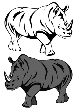 rhinoceros vectorのイラスト素材