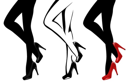 beautiful women legs wearing high-heeled shoes vector illustrationのイラスト素材