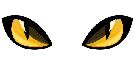 yellow staring cat eyes vector illustrationのイラスト素材