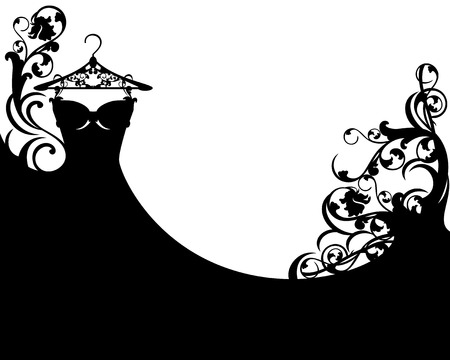 black dress floral design - vector background templateのイラスト素材