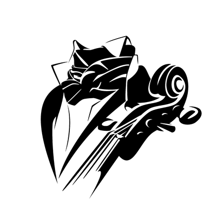 Classical cello player musician wearing elegant clothingのイラスト素材