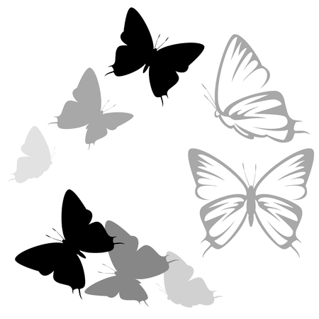 Beautiful butterflies flying aroundのイラスト素材