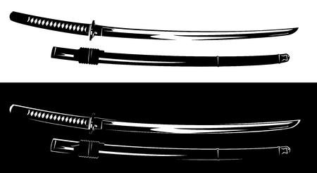 Traditional Japanese katana bladeのイラスト素材