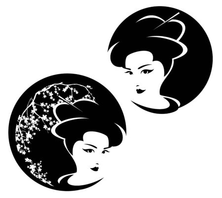 Beautiful Japanese geisha womanのイラスト素材