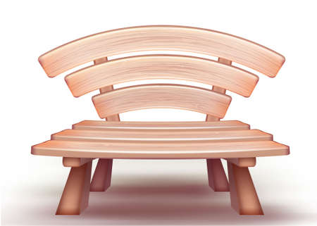 Vector illustration of wooden bench on transparent backgroundのイラスト素材