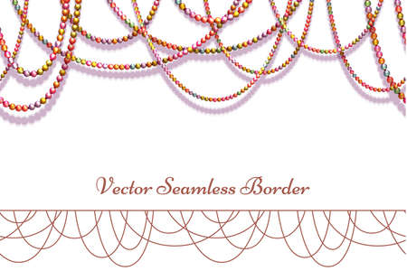 Vector abstract background with colored beads for your presentation. Horisontal seamless patternのイラスト素材