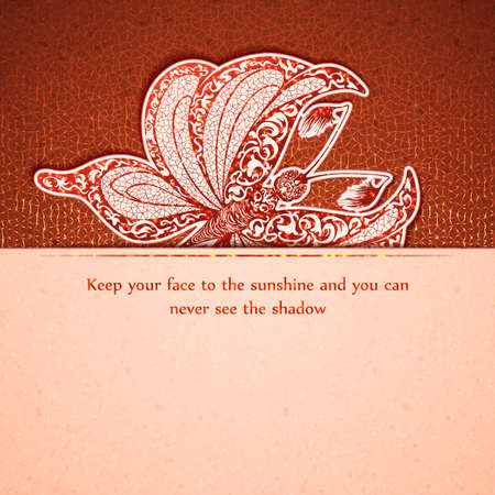 Vector illustration of elegance greeting card with butterfly.のイラスト素材