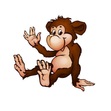 Vector illustration of monkey in cartoon style のイラスト素材