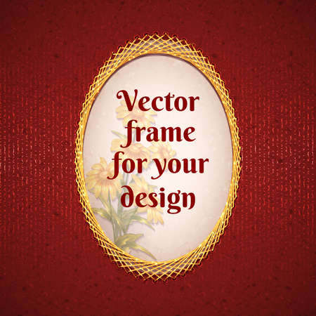 Vector illustration of frame for text on red background.のイラスト素材