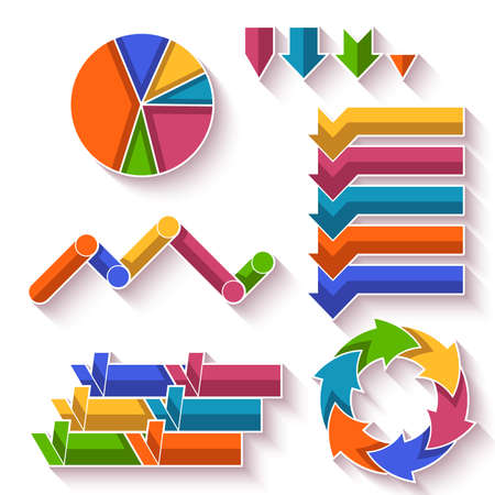 Vector set of arrows and diagram for infographic.のイラスト素材