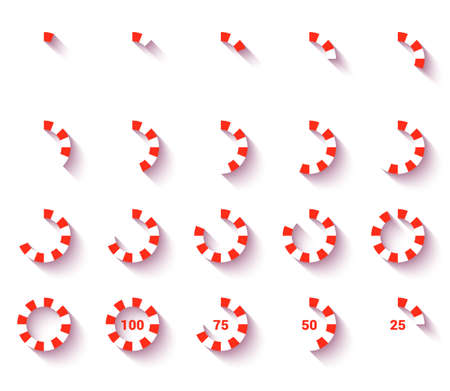Vector set of brightly colored pie charts.のイラスト素材