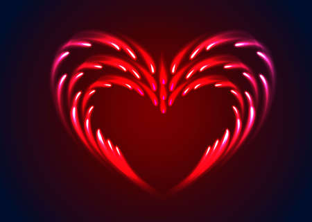 Vector heart  with glow effect. Abstract illustrationのイラスト素材