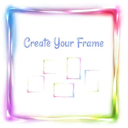 Vector brightly rainbow frame on white background.のイラスト素材