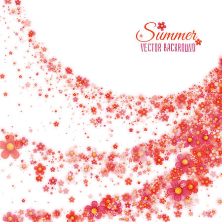 Abstract floral background. Flower on white backdrop. Vector illustration.のイラスト素材