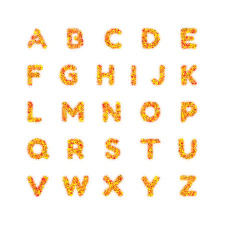 Vector English alphabet with bright letters. Illustration.のイラスト素材