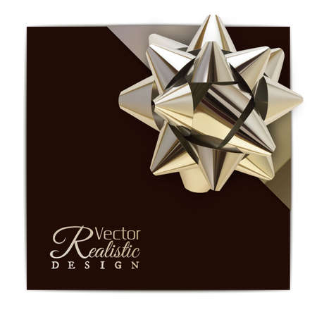 Vector illustration of realistic metallic golden ribbon.のイラスト素材