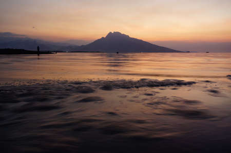 The beauty of sunset or sunrise is on the beach