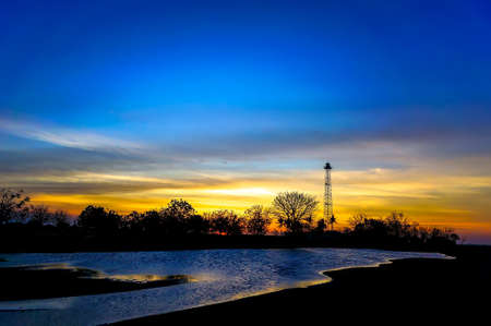 beautiful sunset or sunrise on the seashoreの写真素材