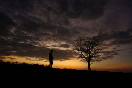 beautiful sunset or sunrise on the seashoreの写真素材