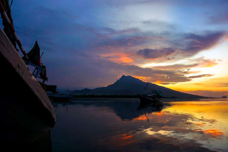 beautiful sunset or sunrise on the seashoreの写真素材