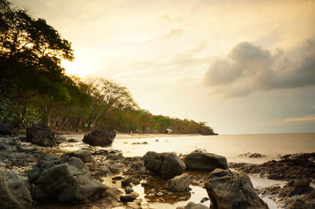 beautiful sunset or sunrise on the seashoreの写真素材