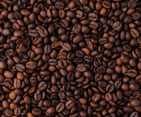 Mixture of different kinds of coffee beans. Coffee background