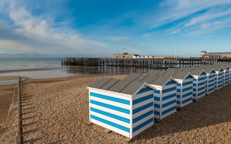Pier in Hastings, evening, 2019, East Sussex, UK.の写真素材