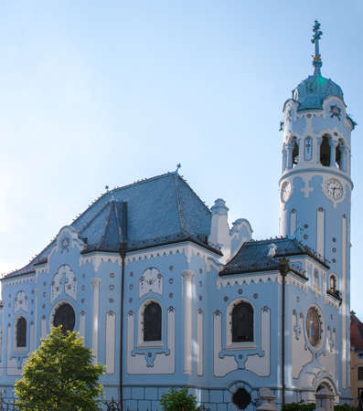 The Blue Church or St. Elizabeth or Modry Kostol Svatej Alzbety in the Old Town in Bratislava, Slovakia.の写真素材
