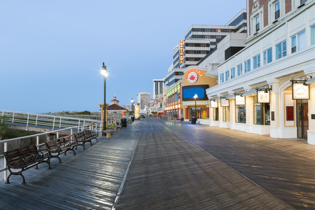 Atlantic city, boardwalk at nightのeditorial素材