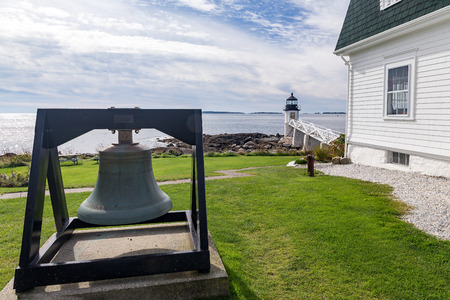 Marshall Point lighthouse in Port Clyde, Maine. This lighthouse is known as the beacon actor Tom Hanks ran to in his running journey in the movie Forrest Gump.のeditorial素材